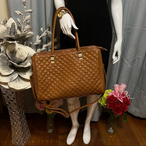 LAURA JONES Brown Tan Office Laptop Bag Business Formal Women Hand/Shoulder Bag - Picture 7 of 12